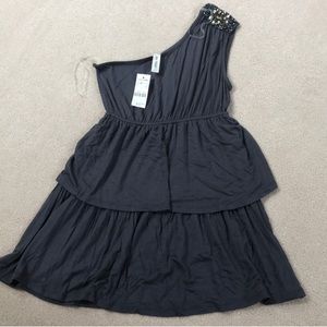 Jeweled one shoulder top